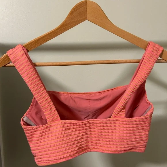 Lululemon Smocked Swim Top (B/C Cup) - Hyper Stripe Raspberry Cream Warm Apricot - Picture 3 of 4